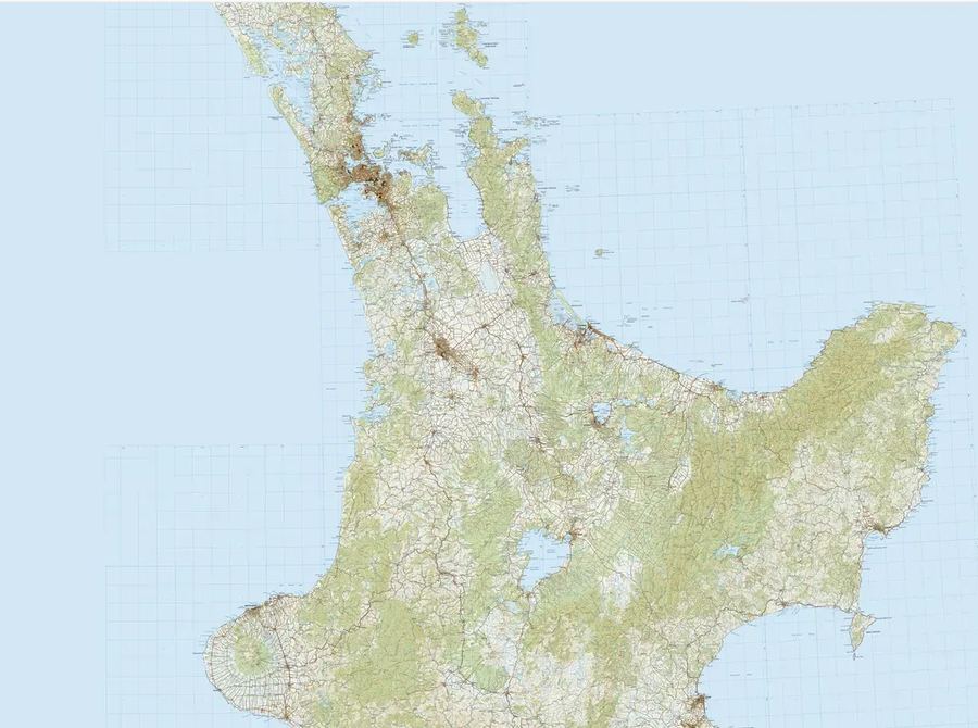 Topo map showing the tower and me much further apart, still in range